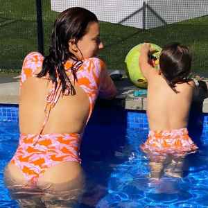 Eva Longoria Twins With Son Santiago in Matching Swimsuits