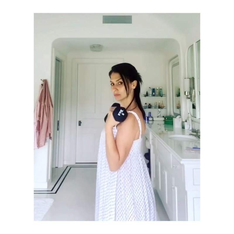 Hilaria Baldwin Instagram Lifting Weights
