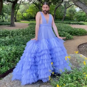 Jonathan Van Ness Stuns in a Tulle Christian Siriano Gown While in Quarantine