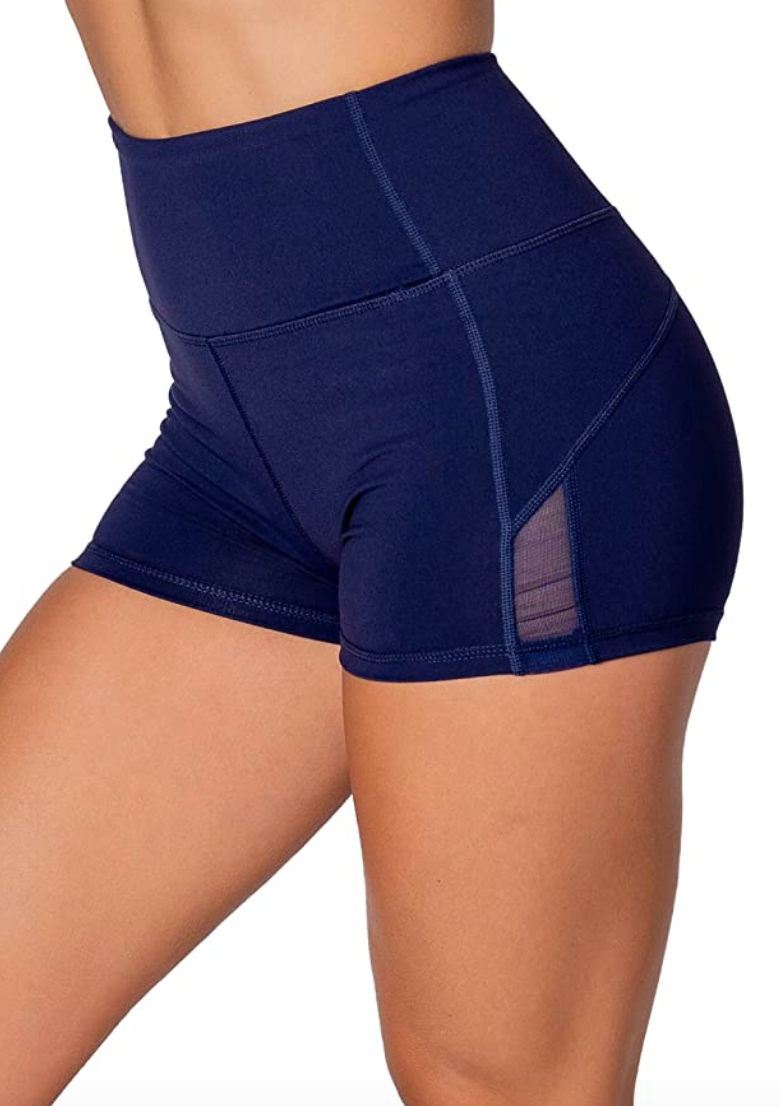 Kamo Fitness High Waist Athletic Yoga Shorts (Butter Blue)