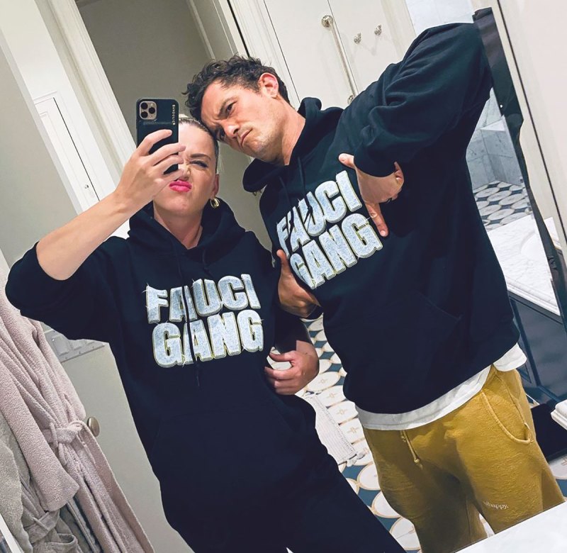 Katy Perry and Orlando Bloom Twin in 'Fauci Gang' Hoodies