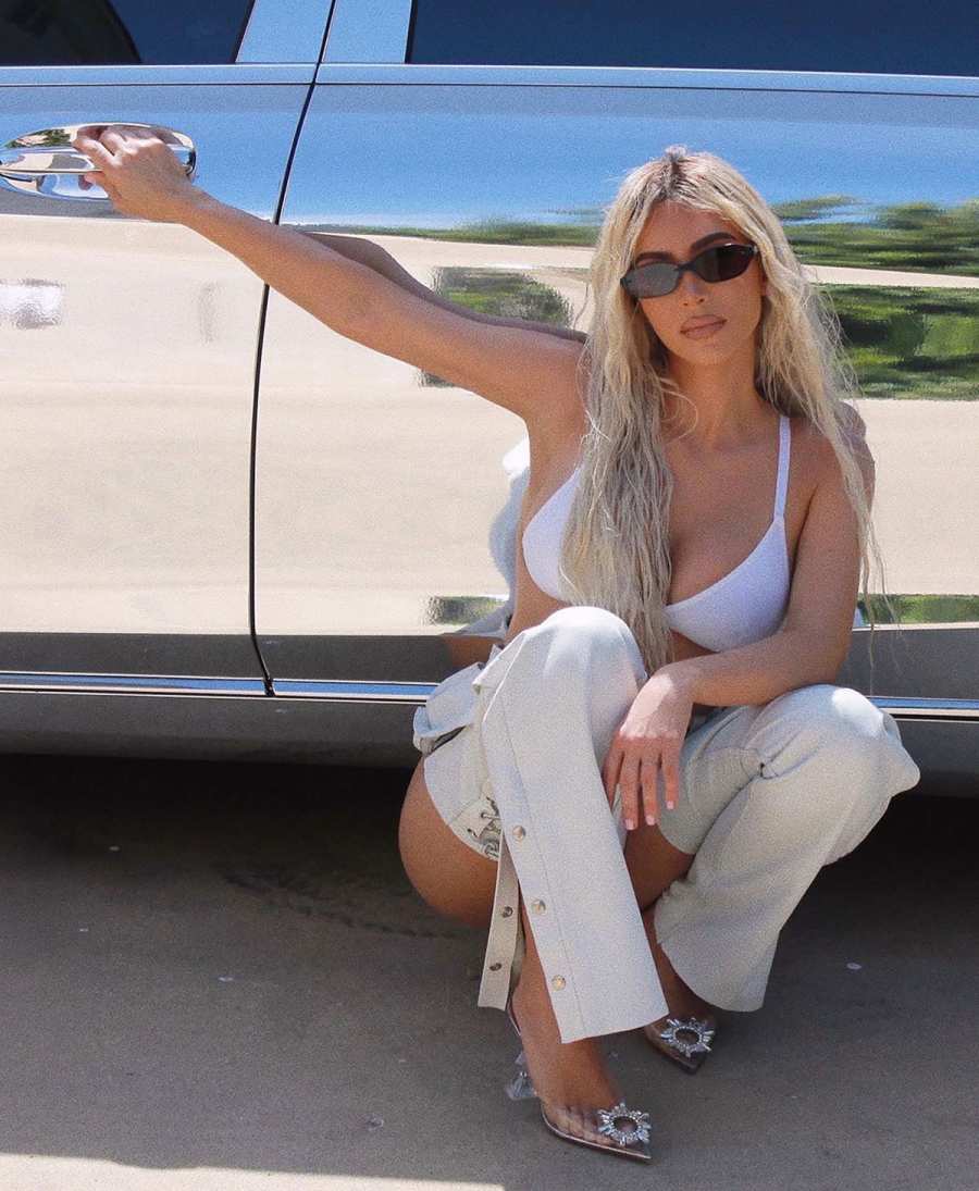 Kim Kardashian Pairs White Lingerie With Assless Leather Chaps
