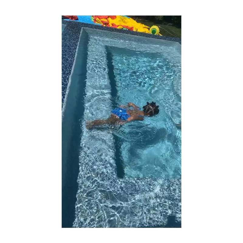 Kylie Jenner Instagram Stormi Webster Celebrity Kids Playing in the Pool in Summer 2020