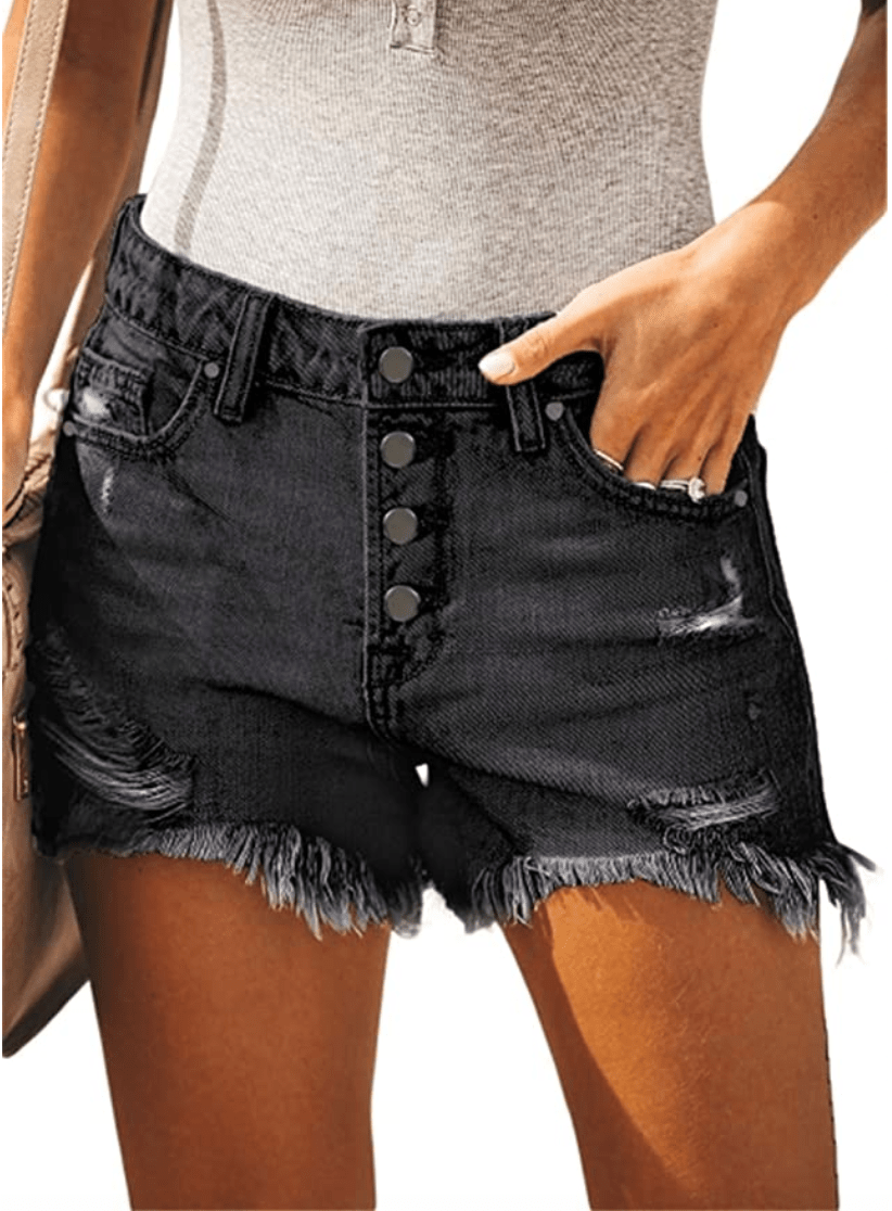MODARANI Cut Off Denim Shorts for Women