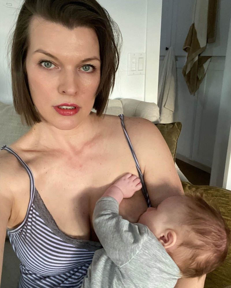 Milla Jovovich Instagram Breast Feeds
