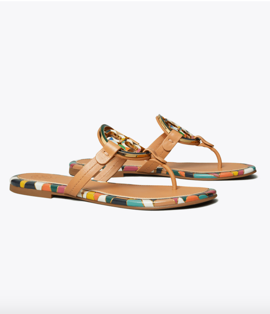 Miller Enamel-Logo Sandal (Aged Vachetta)