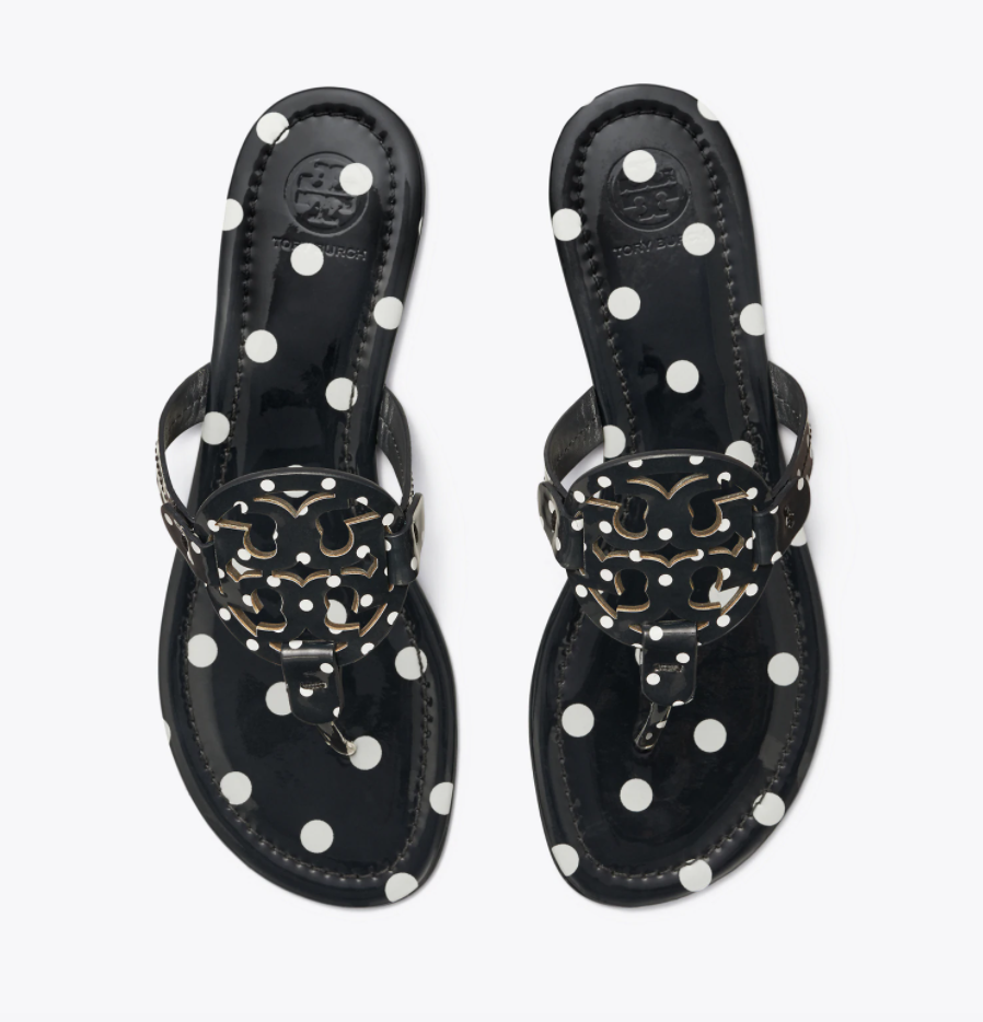 Miller Sandal Printed Patent Leather (Navy Classic Dot)