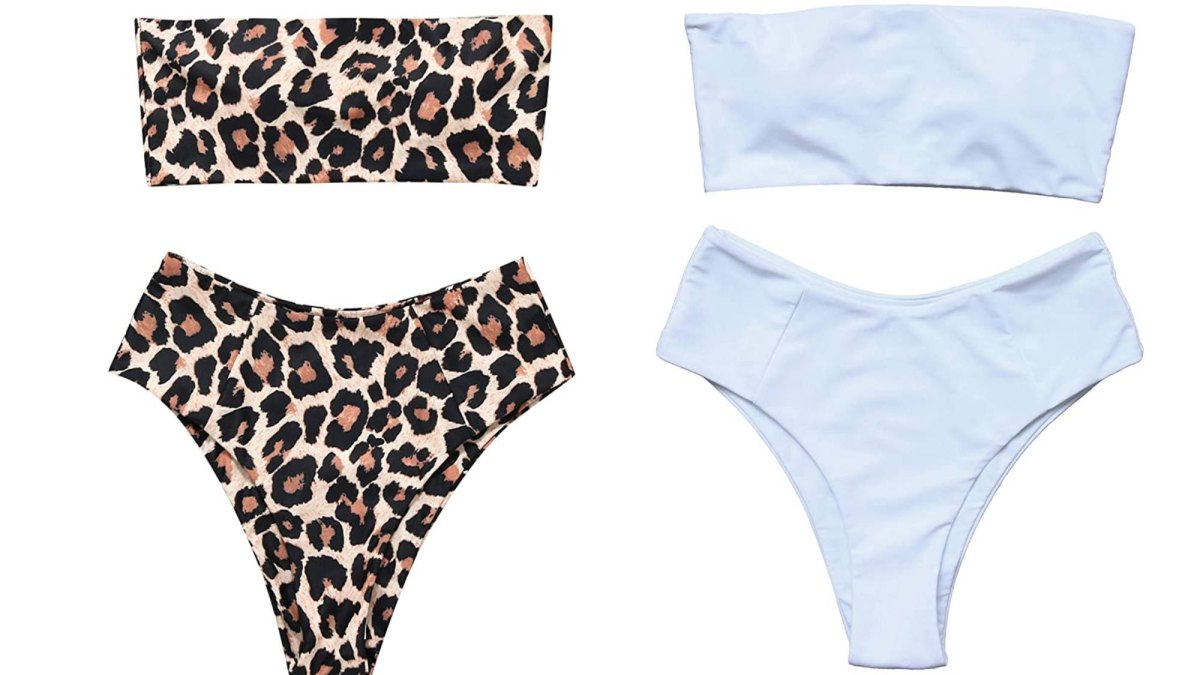 OMKAGI Women's 2 Pieces Bandeau Bikini