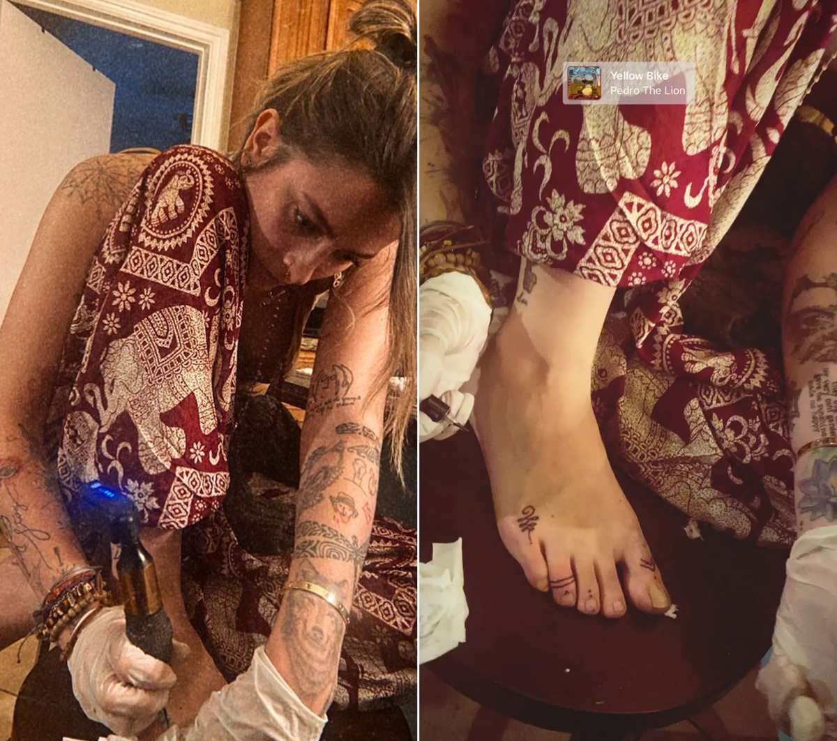 Paris Jackson Gives Herself Foot Tattoo in COVID-19 Quarantine: Pics