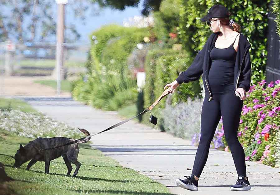 Pregnant Katherine Schwarzenegger Walking Her Dog