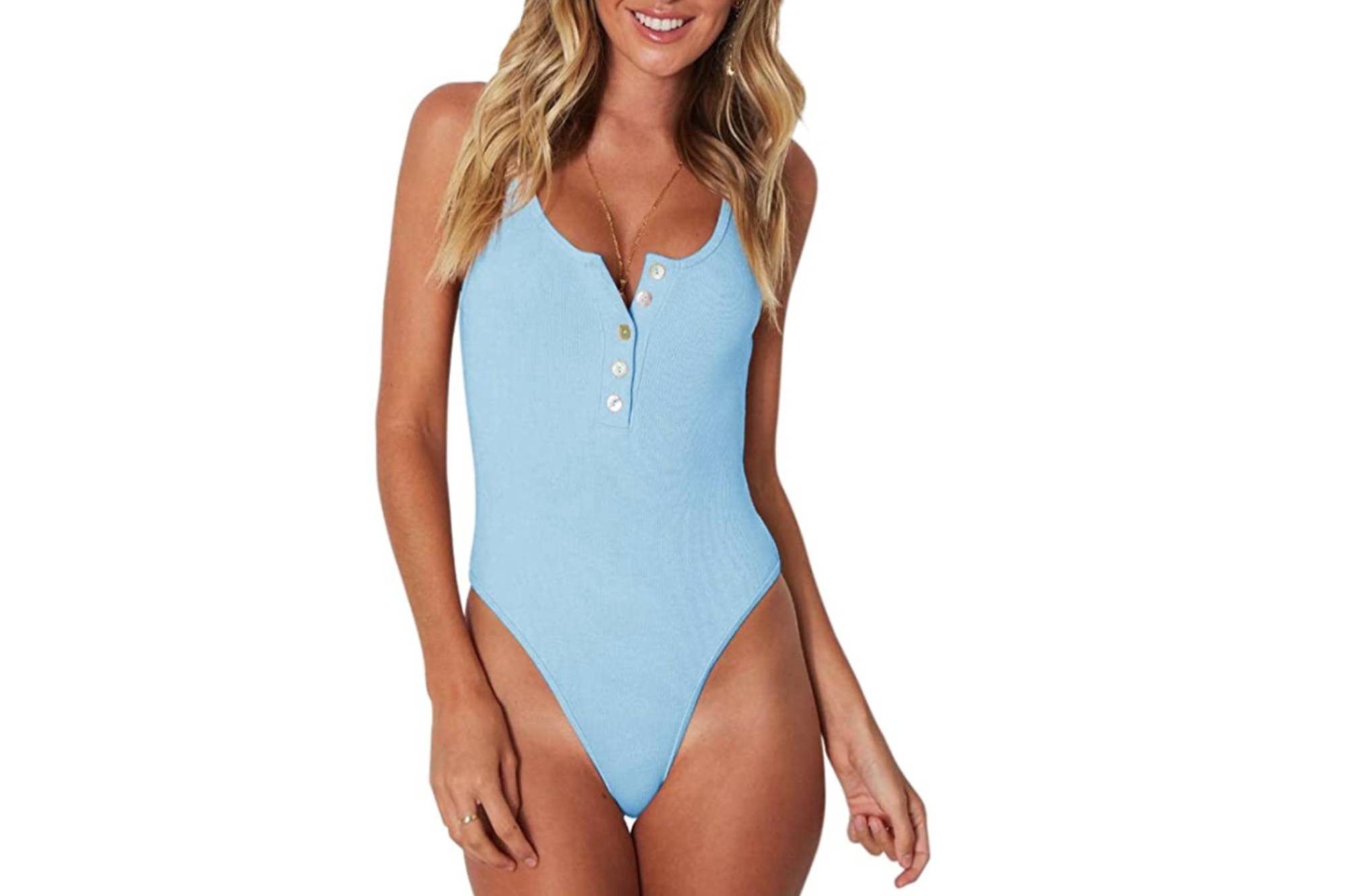 REORIA Women's Sexy Scoop Neck Bodysuit