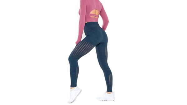 Redqenting Women’s High Waist Seamless Leggings (Blue)
