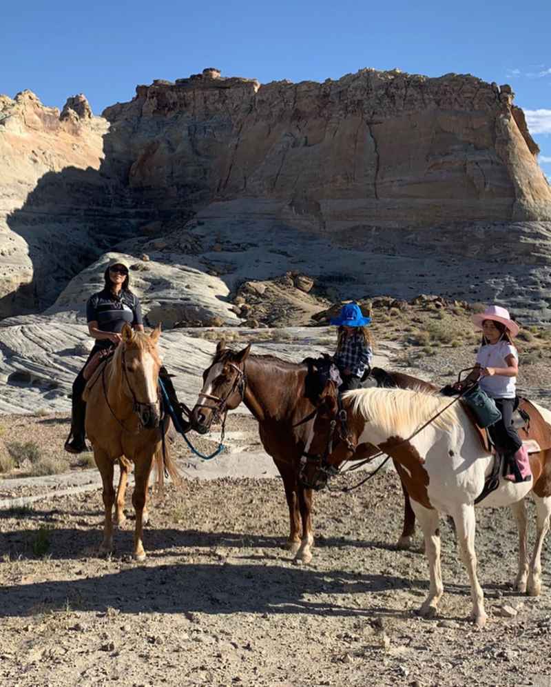 Reign Blue Cowboy Hat Penelope Pink Cowboy Hat Horseback Riding Western Vacation Kourtney Kardashian Instagram
