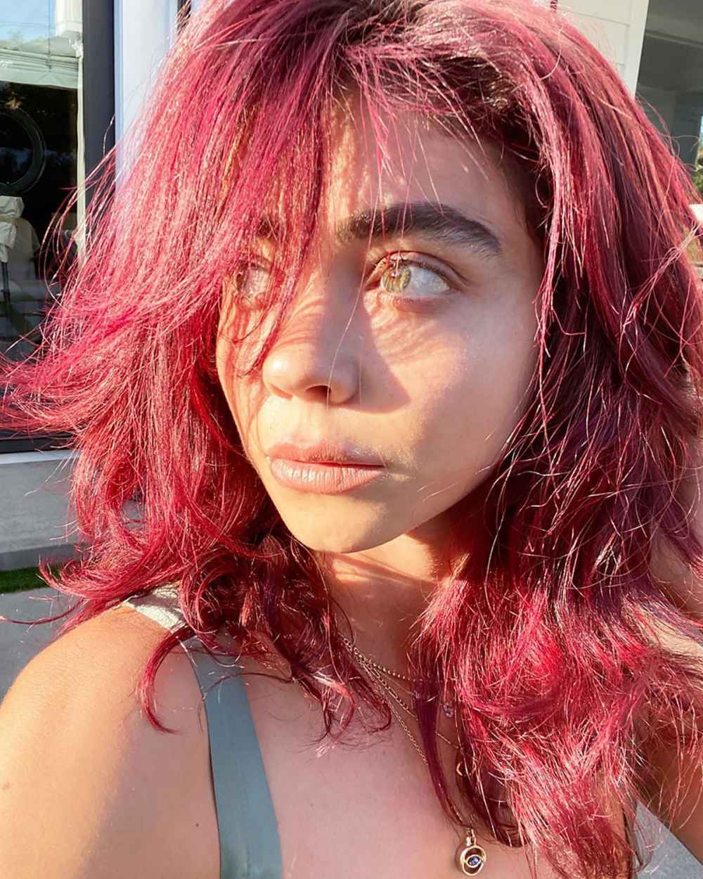 Whoa! Sarah Hyland's New Hair Color Is Seriously Bright