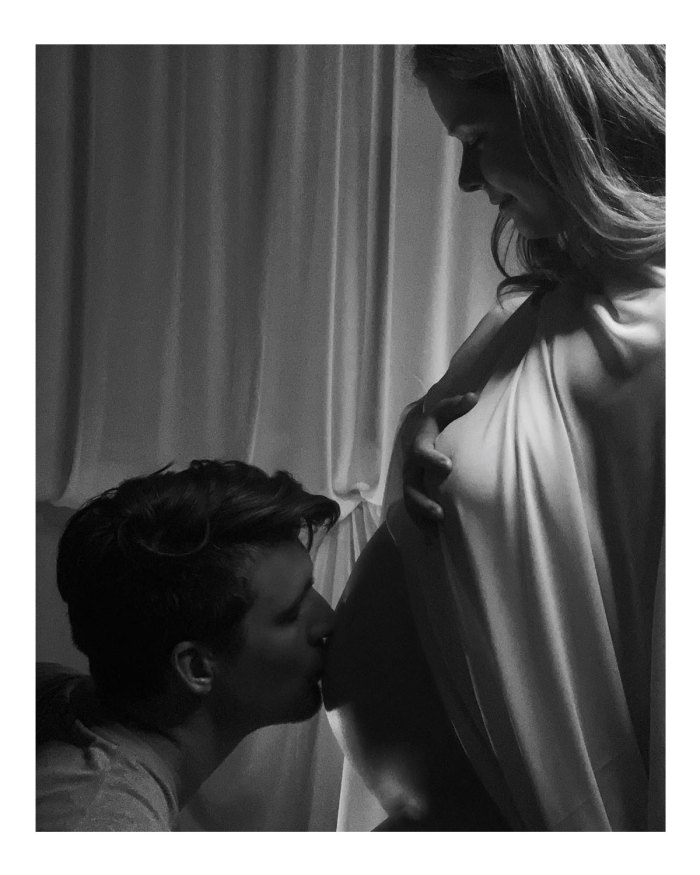 Sasha Pieterse First Pregnancy Instagram Black and White Hudson Sheaffer