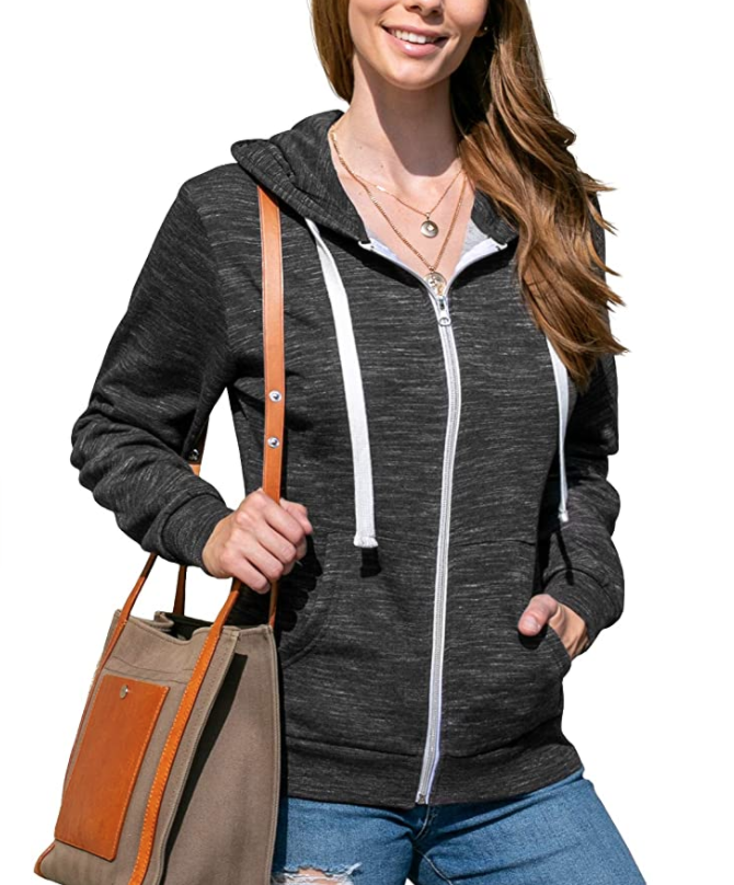 Doublju Lightweight Thin Zip-Up Hoodie
