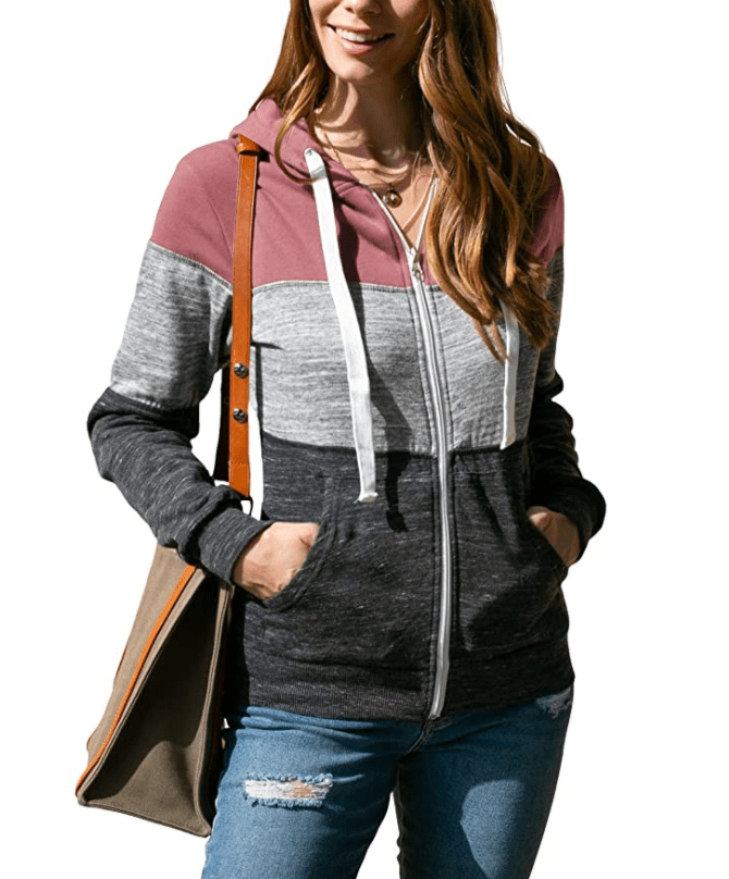 Doublju Lightweight Thin Zip-Up Hoodie