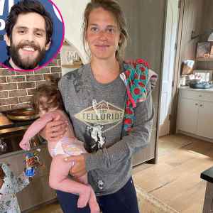 Thomas Rhett Calls Wife Lauren Akins His Hero After She Gets Barfed on By Newborn Daughter Lennon p