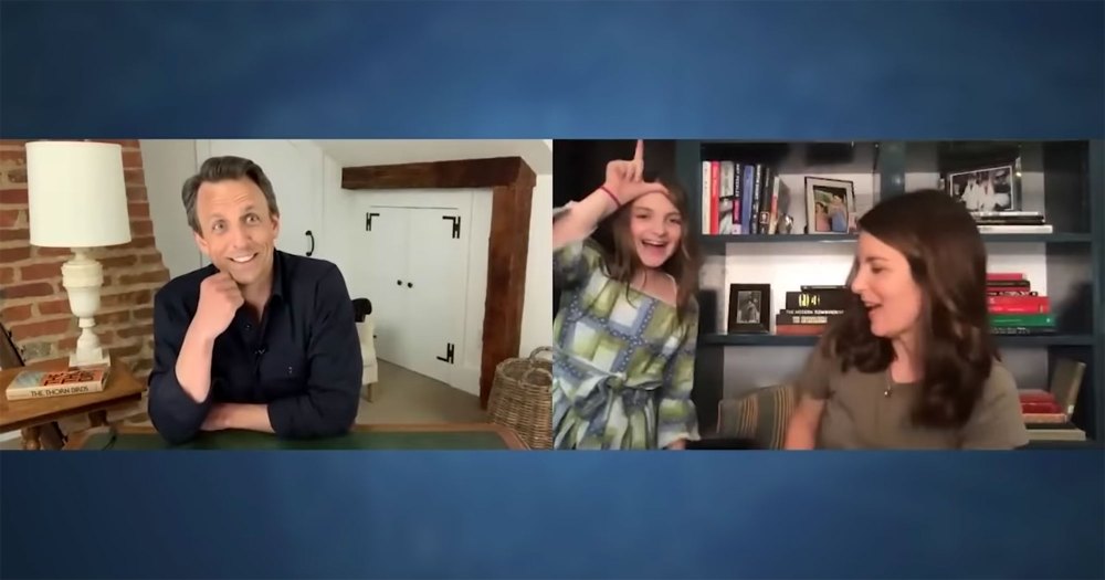 Tina Fey Daughter Penelope Crashes Interview Seth Meyers Loser
