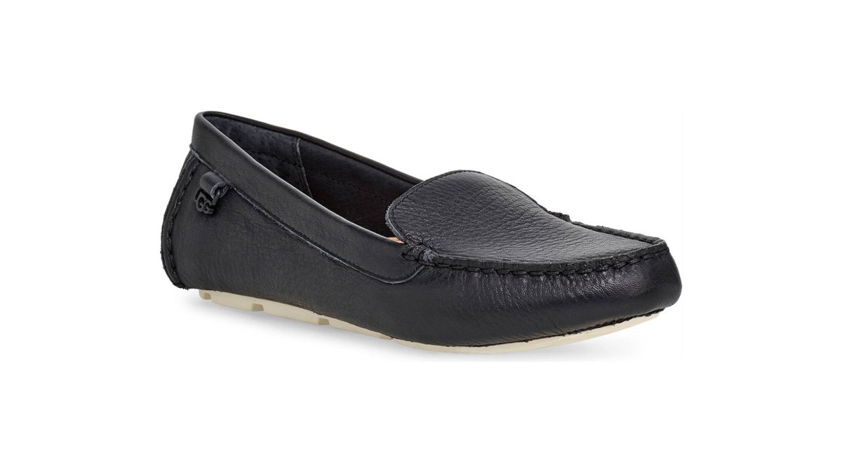 UGG Flores Driving Loafer (Black Leather)