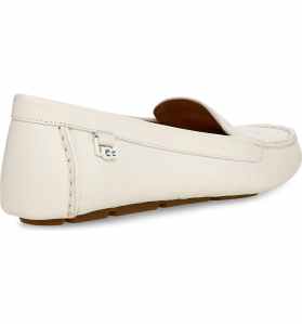 UGG Flores Driving Loafer (White Leather)