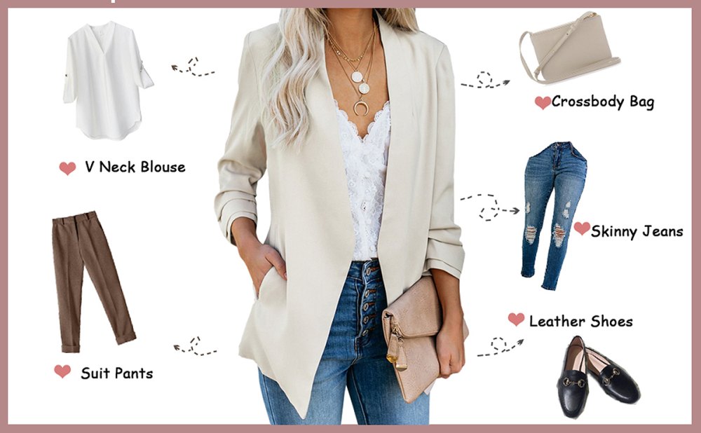 Soulomelody 3/4 Sleeve Blazer