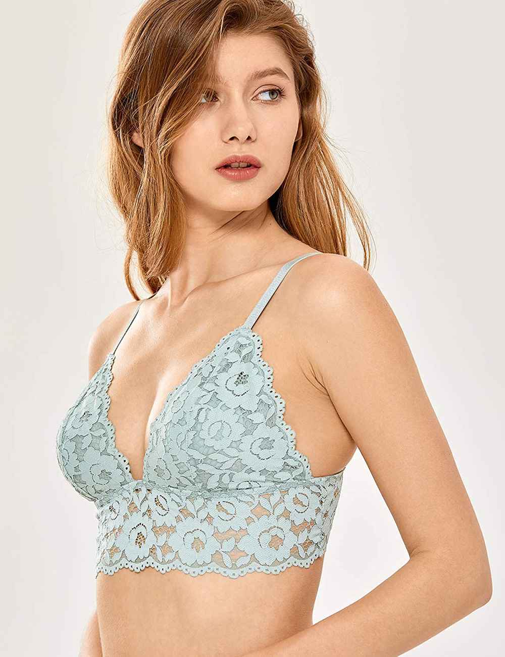DOBREVA Wire-Free Longline Cute Lace Bralette