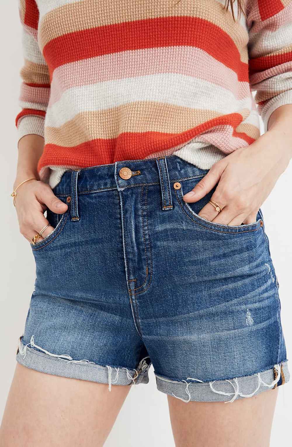 Madewell High Rise Cuffed Denim Shorts