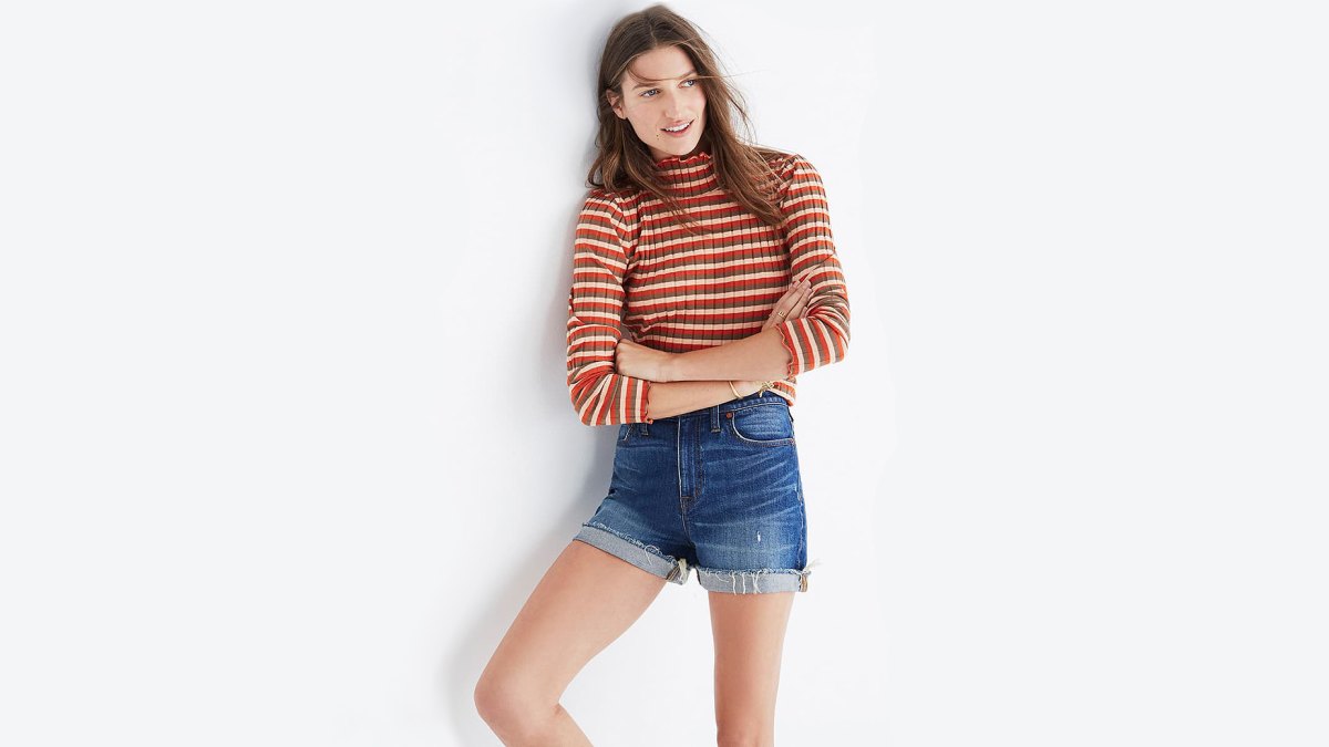 Madewell High Rise Cuffed Denim Shorts