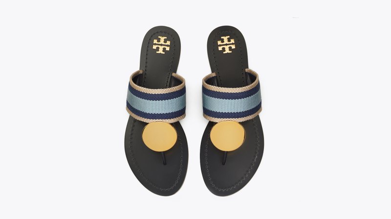 Tory Burch Patos Striped Disk Sandal Is 40% Off and So Comfy | Us Weekly