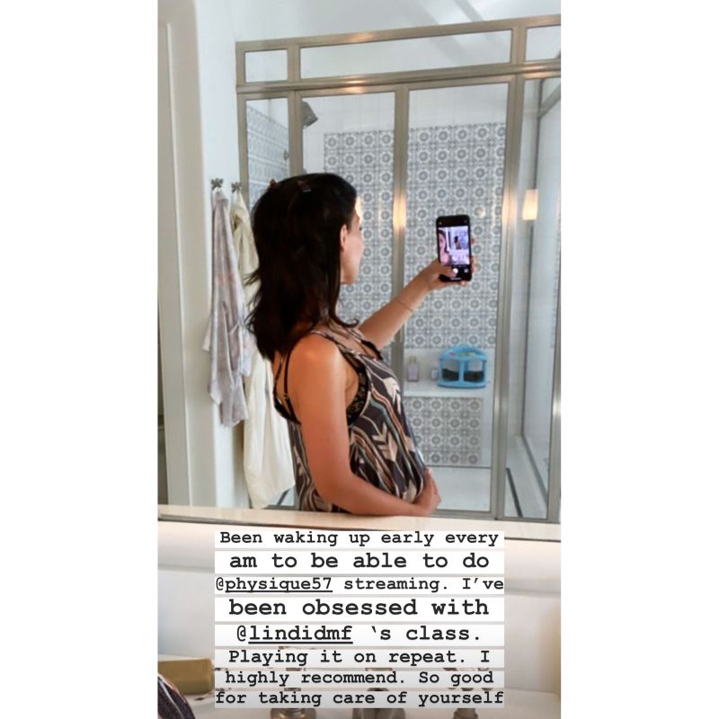 Hilaria Baldwin Baby Bump Waking Up Early to Work Out