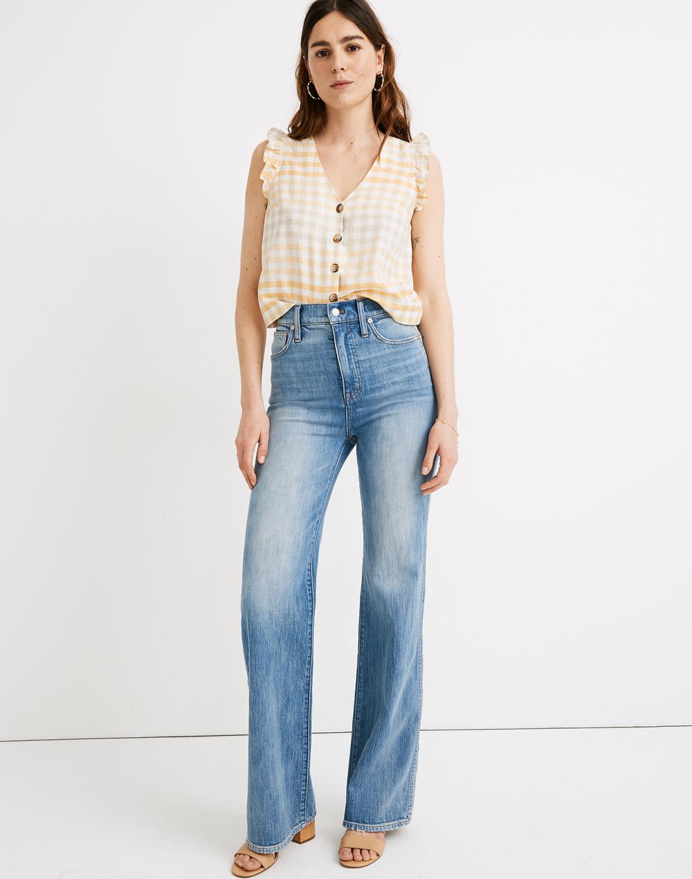 11" High-Rise Flare Jeans in Arbordale Wash