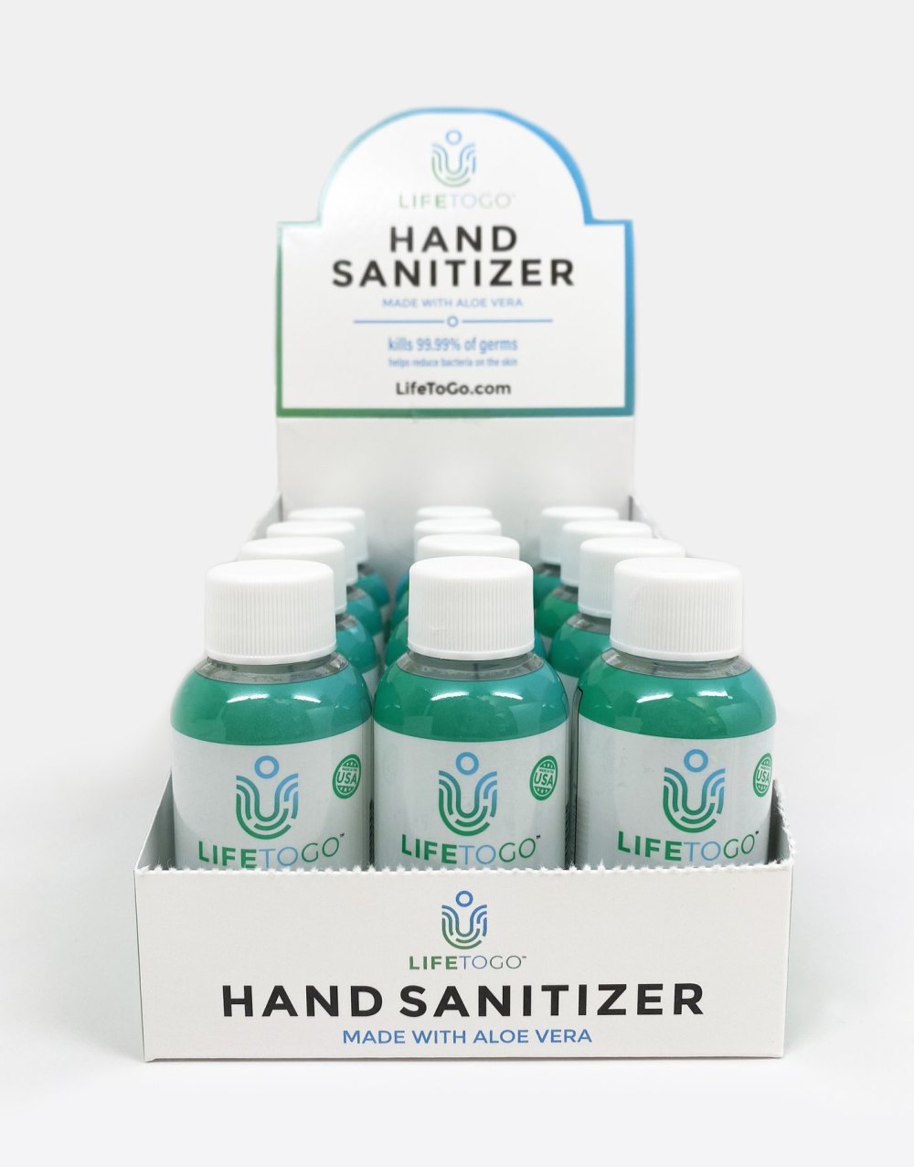 12 Pack of 2oz. Hand Sanitizer with Aloe Vera