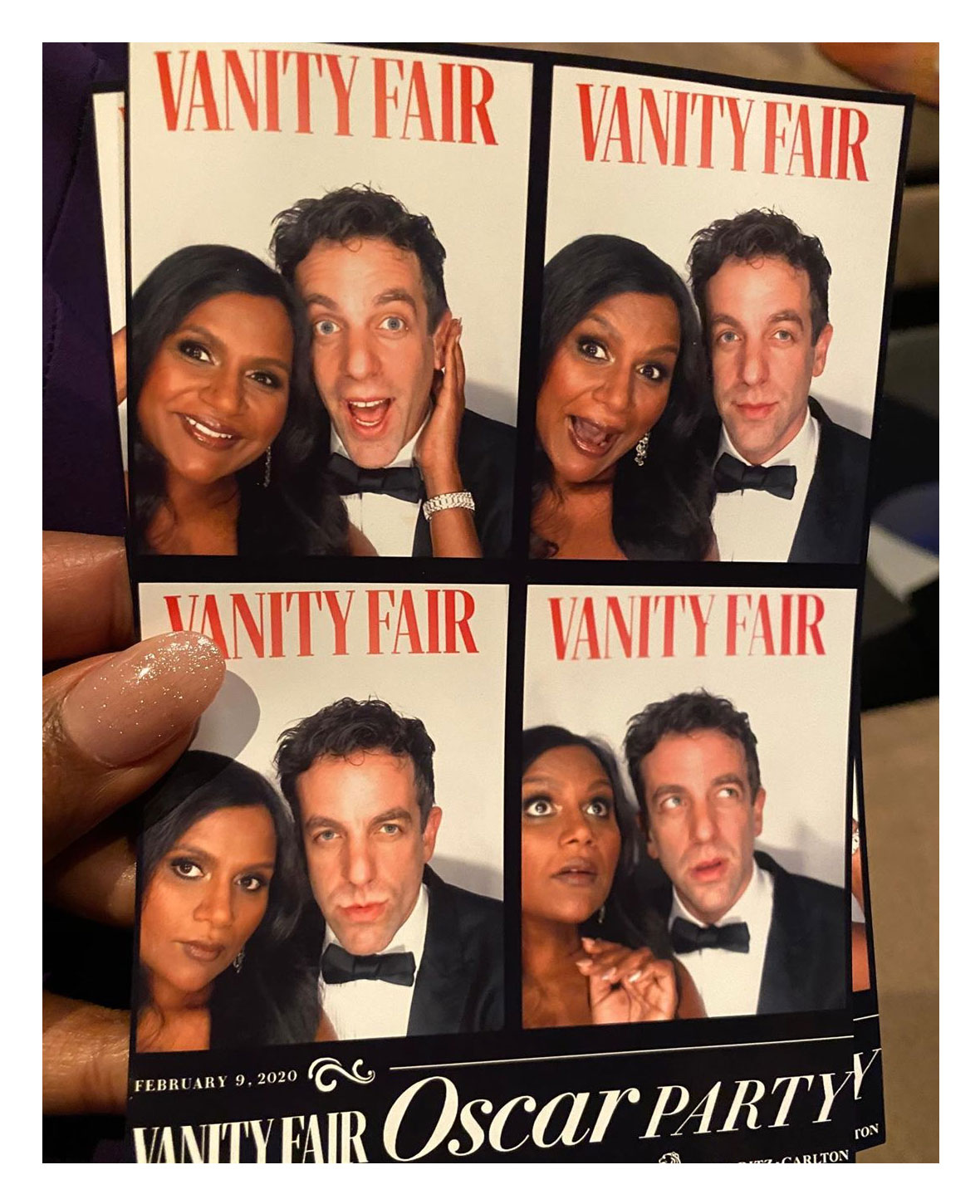 2020 Vanity Fair Oscars party Instagram BJ Novak Instagram Mindy Kaling and BJ Novak Friendship