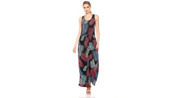 28 Palms Tropical Hawaiian Print Sleeveless Maxi Dress With Pockets