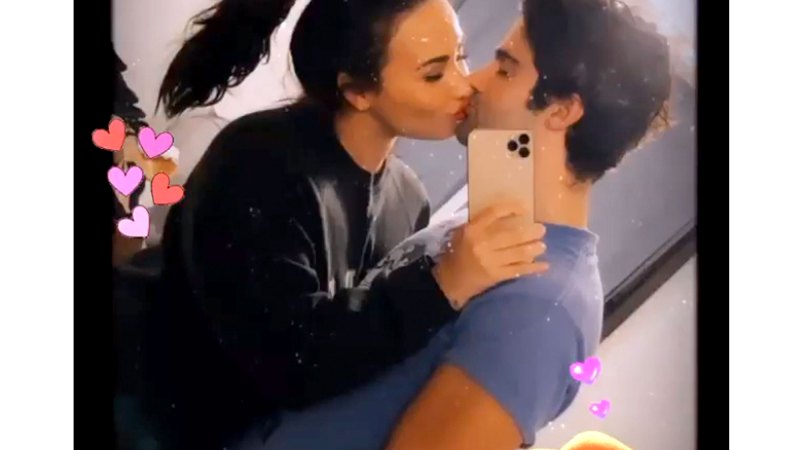 Demi Lovato and Fiance Max Ehrich Celebrate 5-Month Anniversary With a Kiss