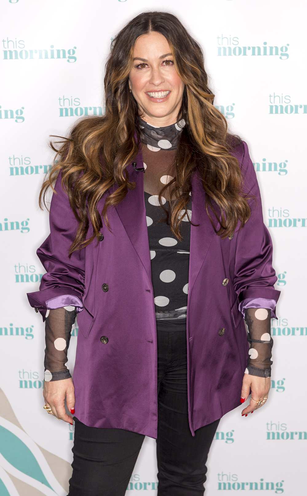 Alanis Morissette Miscarriages Purple Jacket Polka Dots