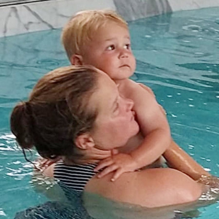 Amy Schumer Swimming with Son Gene