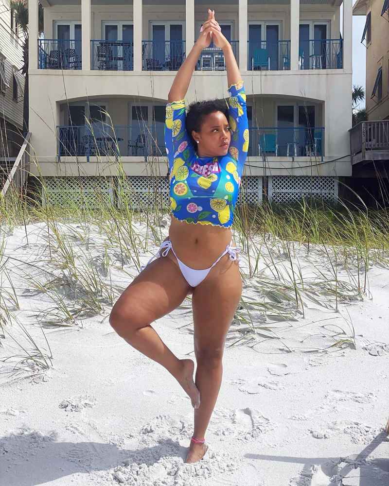 Angela Simmons Wears a Playful Cover-Up Over Her String Bikini
