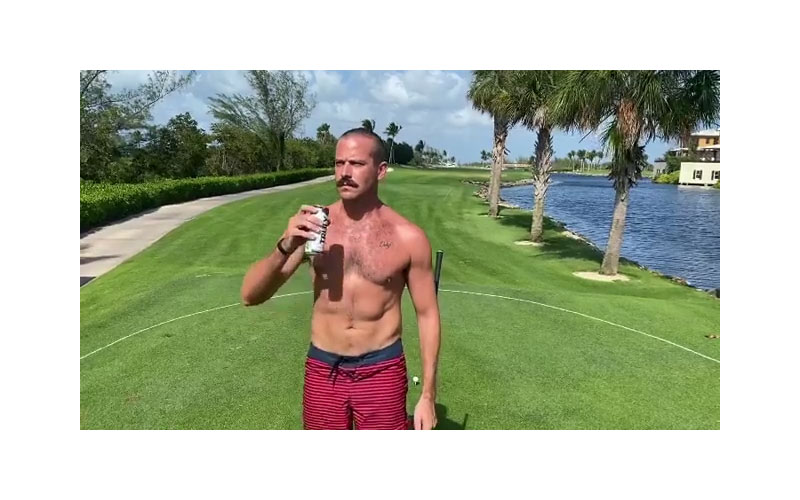 Armie Hammer Ruled by Chaos Golf Chug Beer Shirtless