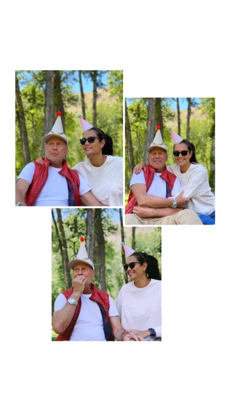 Bruce Willis and Emma Heming Celebrate Her Birthday With Demi Moore and Rumer Birthday Hats