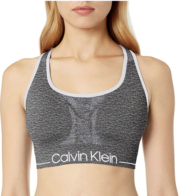 Calvin Klein Women's Medium Impact Reversible Sports Bra (Heather Grey)