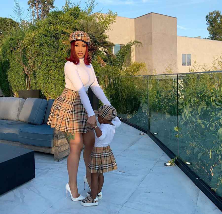 Cardi B Twins With Her Daughter Kulture in Burberry Plaid