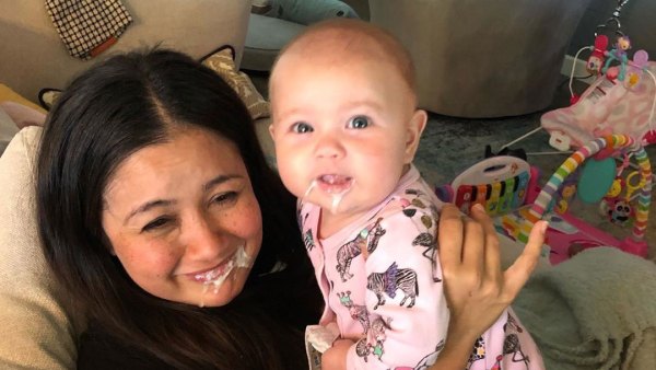 Catherine Giudici Daughter Mia Throws Up on Her Mouth Instagram Spit Up