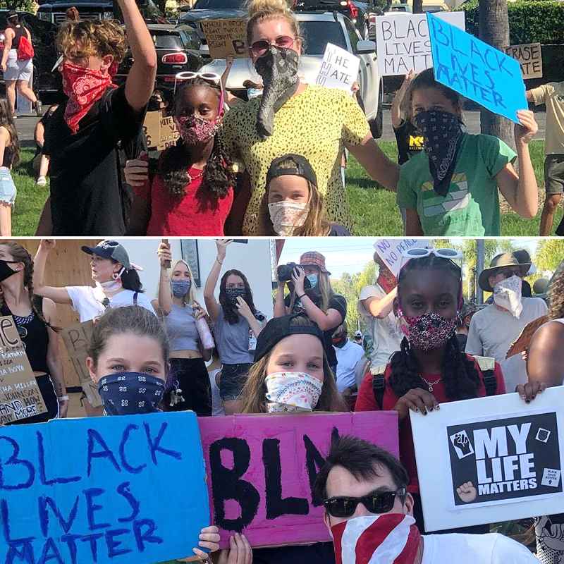 Rebecca Romijn and Jerry O’Connell Celebrity Parents Bringing Their Children to Protests Supporting Black Lives Matter Movement