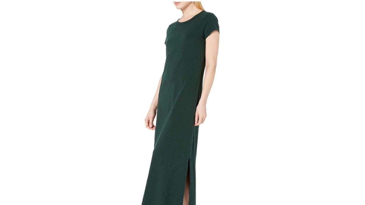 Daily Ritual Women's Lived-in Cotton Short-Sleeve Crewneck Maxi Dress