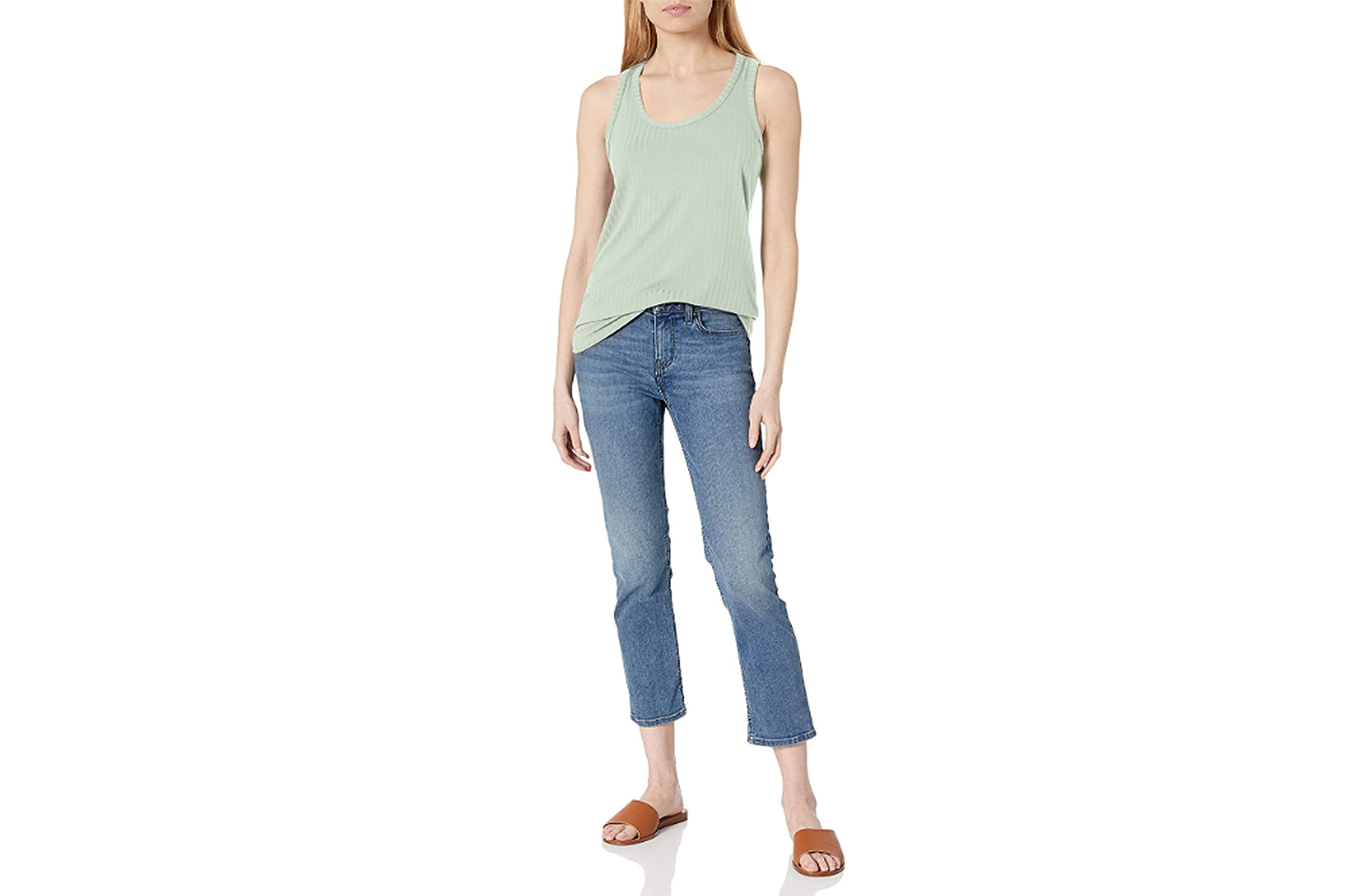 Daily Ritual Women's Rayon Spandex Wide Rib Tank Top