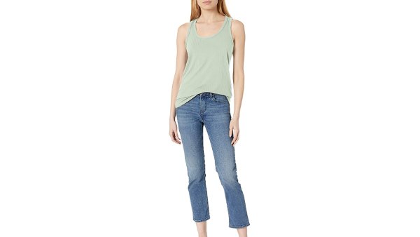 Daily Ritual Women's Rayon Spandex Wide Rib Tank Top