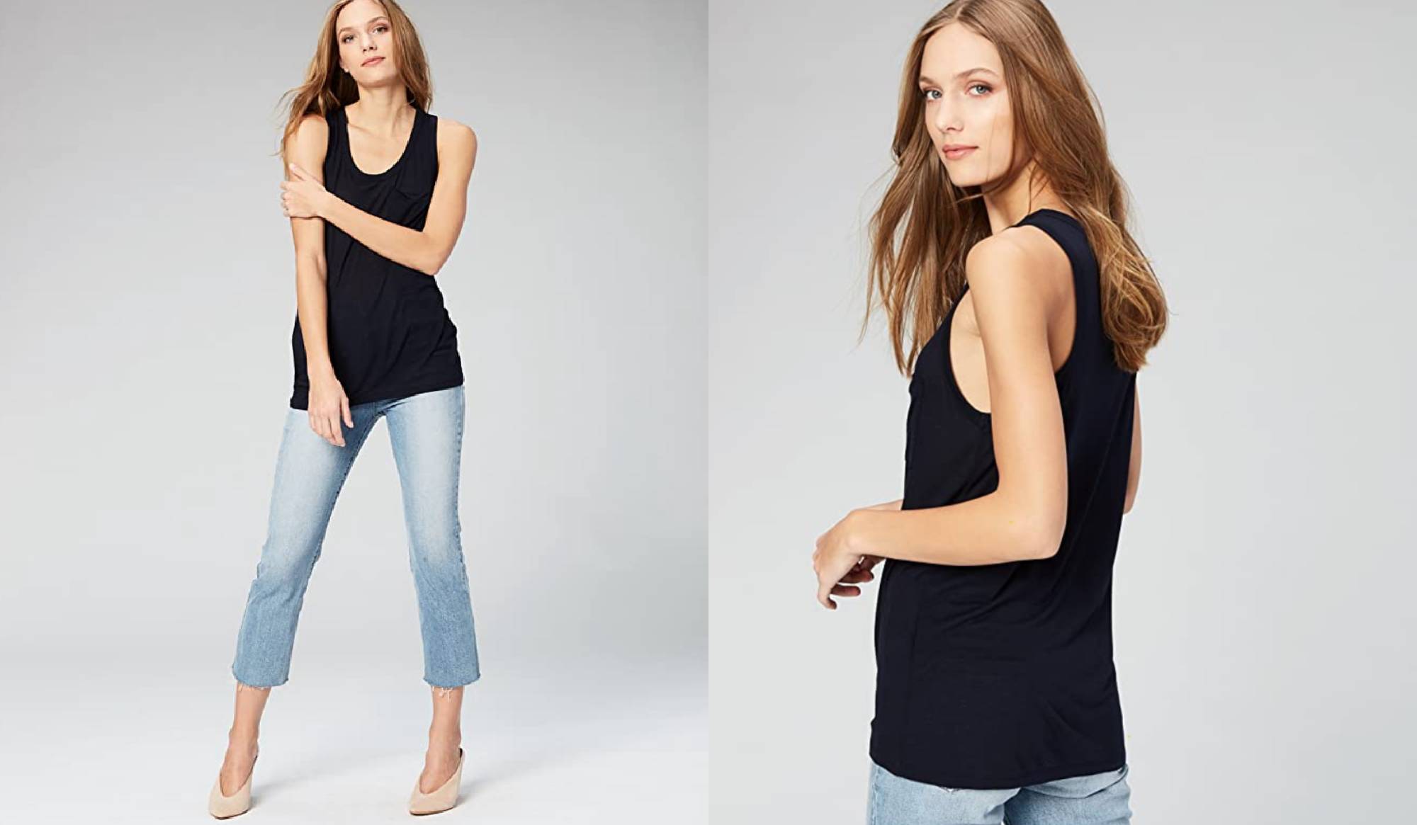 Daily Ritual Women's Super Soft Modal Semi-Sheer Pocket Tank Top