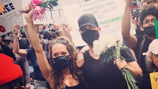 David Schwimmer Protests With Ex-Wife Zoe Buckman in NYC
